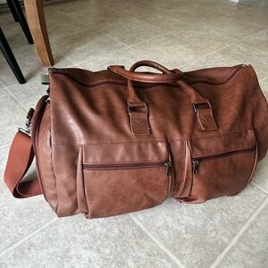 Brown Leather Duffel Bag